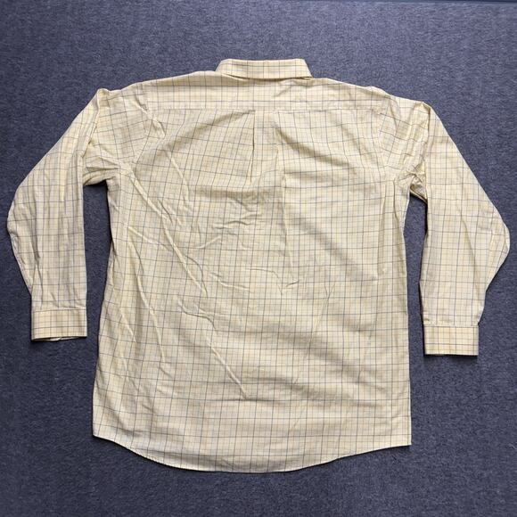 LL Bean Wrinkle Free Traditional Fit Shirt Mens XL TALL Yellow Plaid Button Down - Picture 3 of 5
